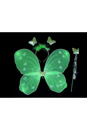 Gösteri Kelebek Kanadı (3 Parça)-Yeşil