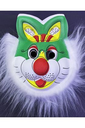 Beyaz Saçlı Yeşil Kulaklı Peluş Kırılmaz Yumuşak Tavşan Maskesi