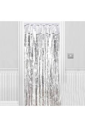 Işıltılı Duvar ve Kapı Perdesi Gümüş 90x200 cm