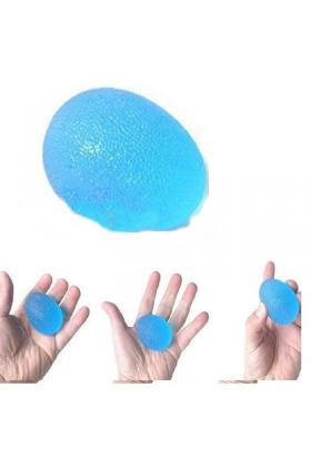 Yumurta Top -  Silikon El Egzersiz Topu Mavi- Sert