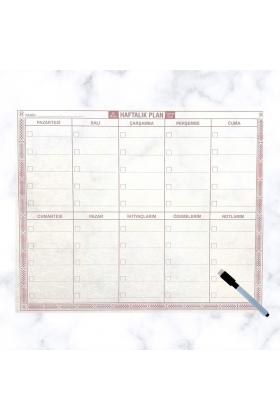 Kendiliğinden Yapışkanlı Kalemli Haftalık Planlayıcı Şeffaf  40cm-50cm