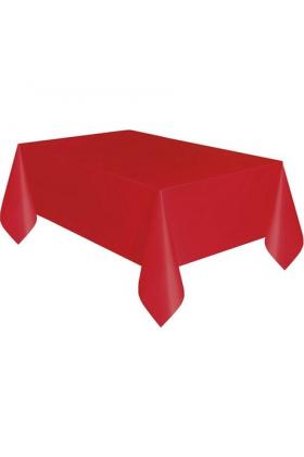 Plastik Masa Örtüsü Kırmızı Renk 137x270 cm